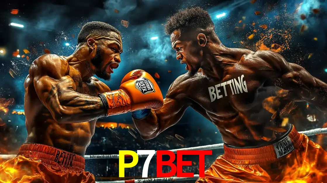 Dois boxeadores em uma luta intensa e explosiva, representando a adrenalina e as oportunidades de apostas em esportes de combate disponíveis na plataforma P7BET.