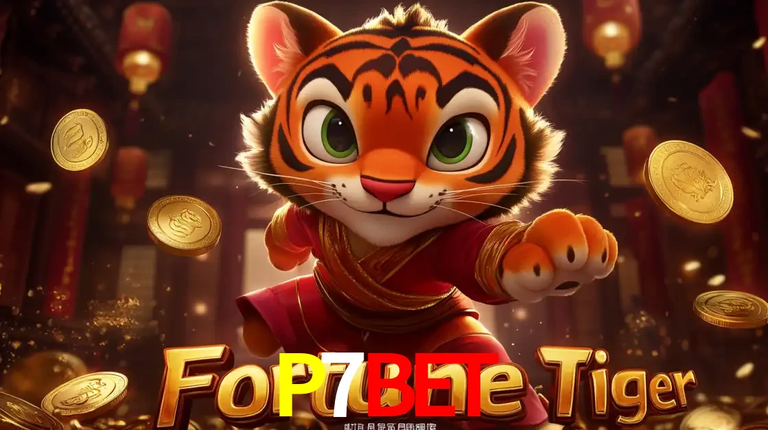 O carismático mascote do jogo de slot Fortune Tiger, um tigre fofo em pose de artes marciais, pronto para trazer sorte e multiplicadores de ganhos no cassino online P7BET.